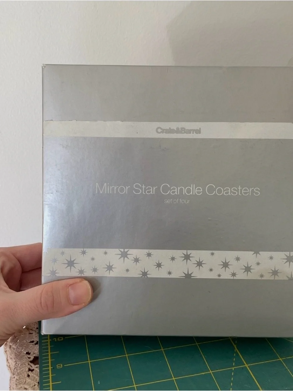 Crate and Barrel Mirror Star Candle Coasters - Set of 4